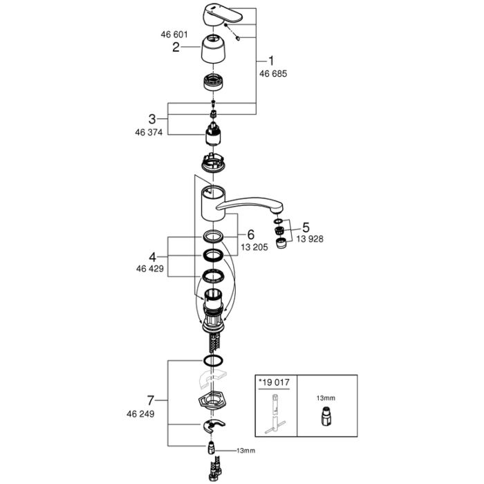Grohe Eurosmart Cosmopolitan High Spout Basin Mixer C/w Waste  Model 32830000) I.316540938 - View #5