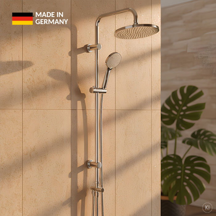 CARLDIX Reno shower system 72000102-00 surface-mounted, without thermostat, with diverter, 230 mm shower head, chrome