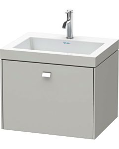 Duravit Brioso c-bonded Waschtisch mit Unterbau BR4600N1007, 60x48 Betongrau Matt/Chrom, o. Hahnl.