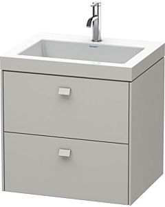 Duravit Brioso c-bonded Waschtisch mit Unterbau BR4605N0707, 60x48cm, Betongrau Matt, ohne Hahnl.
