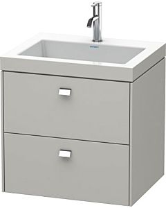 Duravit Brioso c-bonded Waschtisch mit Unterbau BR4605N1007, 60x48cm, Betongrau/Chrom, ohne Hahnl.