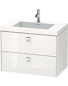 Duravit Brioso c-bonded washbasin with substructure BR4606N1022, 80x48cm white high gloss / chrome, w / o tap.