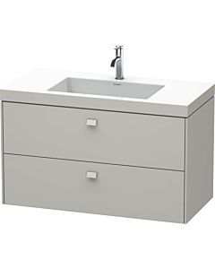 Duravit Brioso c-bonded washbasin with substructure BR4607N0707, 100x48cm, Betongrau Matt , without Betongrau Matt .