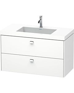 Duravit Brioso c-bonded washbasin with substructure BR4607N1018, 100x48cm Weiß Matt / chrome, no tap hole