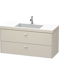 Duravit Brioso c-bonded washbasin with substructure BR4608N9191, 120x48cm, Taupe , without tap hole