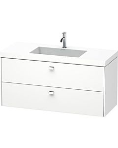 Duravit Brioso c-bonded washbasin with substructure BR4608N1018, 120x48cm Weiß Matt / chrome, no tap hole