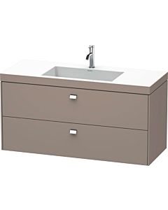 Duravit Brioso c-bonded vasque avec soubassement BR4608N1043, 120x48cm, Basalt Matt / chrome, o robinet.