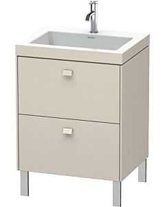 Duravit Brioso c-bonded Waschtisch mit Unterbau BR4700N9191, 60x48cm, Taupe, ohne Hahnloch