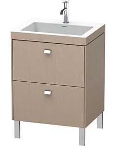 Duravit Brioso c-bonded Waschtisch mit Unterbau BR4700N1075, 60x48cm, Leinen/Chrom, ohne Hahnloch