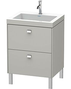 Duravit Brioso c-bonded Waschtisch mit Unterbau BR4700N1007, 60x48cm, Betongrau/Chrom, ohne Hahnl.