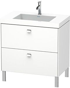 Duravit Brioso c-bonded Waschtisch mit Unterbau BR4701N1018, 80x48cm, Weiß Matt/Chrom, ohne Hahnl.