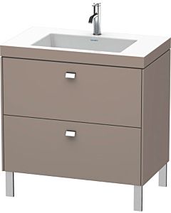 Duravit Brioso c-bonded Waschtisch mit Unterbau BR4701N1043, 80x48cm, Basalt Matt/Chrom, o. Hahnl.