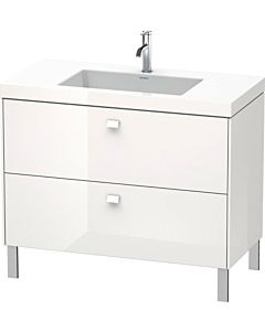 Duravit Brioso c-bonded Waschtisch mit Unterbau BR4702N2222, 100x48cm, Weiß Hochgl., ohne Hahnloch