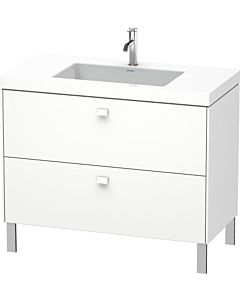 Duravit Brioso c-bonded vasque avec soubassement BR4702N1818, 100x48cm, Weiß Matt , sans trou pour robinetterie