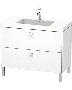 Duravit Brioso c-bonded Waschtisch mit Unterbau BR4702N1018, 100x48cm, Weiß Matt/Chrom, o Hahnloch