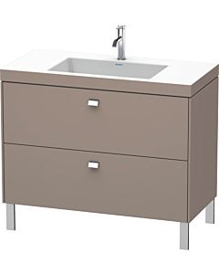 Duravit Brioso c-bonded Waschtisch mit Unterbau BR4702N1043 100x48cm, Basalt Matt/Chrom, o. Hahnl.