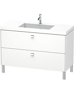 Duravit Brioso c-bonded Waschtisch mit Unterbau BR4703N1018, 120x48cm, Weiß Matt/Chrom, o. Hahnl.