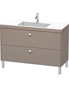 Duravit Brioso c-bonded Waschtisch mit Unterbau BR4703N1043 120x48cm, Basalt Matt/Chrom, o. Hahnl.
