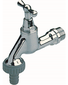 Seppelfricke Sepp outlet valve 0000100 DN 15, chrome-plated brass, hose screw connection, T-handle upper part