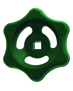 Aalberts SEPP servo hand wheel 0033121 SW 6.5 - 60 mm, for DN 15/20, PA, green, brass