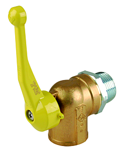 Aalberts SEPP gas angle ball valve 0004050 DN 25, R 2000 x Rp 2000 , for two-pipe gas meters, brass