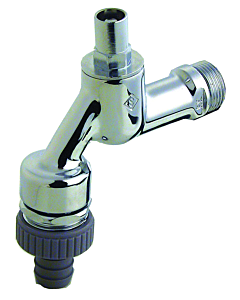 Seppelfricke Combinaison de raccords Sepp 0006013 DN 20, laiton chromé mat, aérateur de tuyau, clapet anti-retour, raccord de tuyau à vis