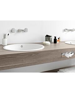 Alape Einbauwaschtisch O525 2101000000 52,5 x 42,5 cm, weiss, ohne Hahnloch, mit Überlauf