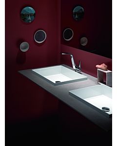 Lavabo encastré Alape EB.ME500 2226503000 500 x 375 mm, blanc, sans perçage pour robinetterie ni trop-plein