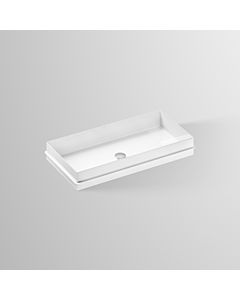 Lavabo encastré Alape EB ME750 2227503000 75 x 37,5 cm, blanc, sans trou de robinetterie, avec trop-plein