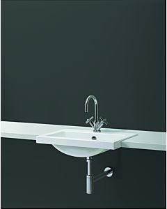 Alape HB.R585H Halbeinbau-Waschtisch 2700000000 585 x 405 mm, weiß, mit Hahnloch und Überlauf