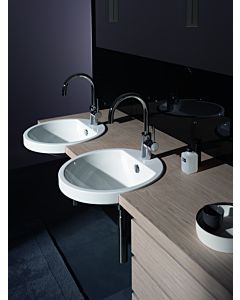 Alape HB.S450H Halbeinbau-Waschtisch 2900000000 Ø 450 mm, weiß, mit Hahnloch und Überlauf