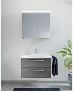 Artiqua Série 843 Meubles - Ensemble avec armoire de toilette 75 cm 843B237526 Lavabo avec meuble bas, blanc haute brillance