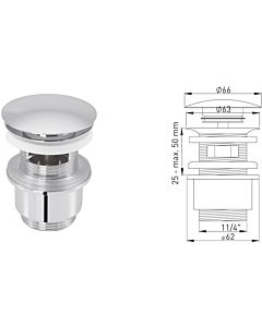 ASW Design-Excentergarnitur 105509 11/4", mit Befestigungsstück, chrom