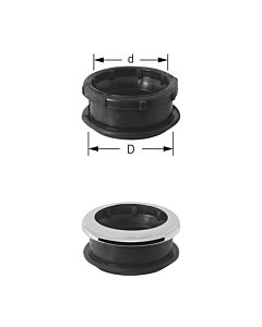 ASW Stedo Mület Trumpf WC connecteur 170147 pour tuyau de rinçage, Ø 55 mm, tuyau 45 mm, noir