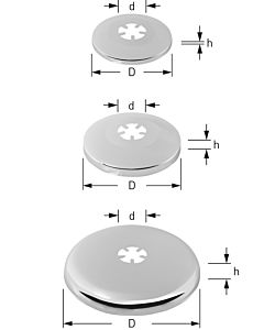 ASW Stedo sliding rosette 427975 d 26 mm, h 45 mm, d 87 mm, chrome-plated brass
