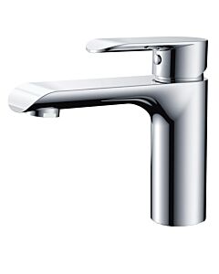 Robinet mitigeur de lavabo AqvaZone AqvaBasic IV 002750440 chromé, avec bonde clic-clac 1 1/4 pouce
