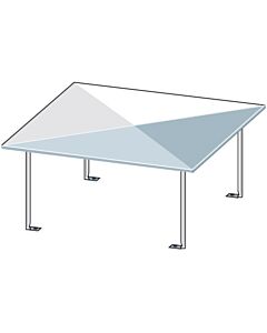Toit Bertrams Camino-fix 02DE22 dimensions intérieures 220/220 mm, en acier inoxydable