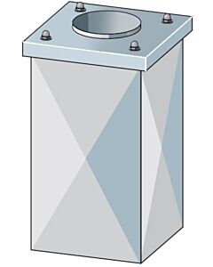 Bertrams Camino-fix slip-on head 02SKSE2-22 height 2000 ,60 m, internal dimensions 220/220 mm, type stainless steel, with cover