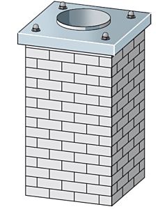 Bertrams Camino-fix Stülpkopf 02SKK1-22 Höhe 1,25 m, Innenmaß 220/220 mm, Typ Klinker, mit Abdeckung