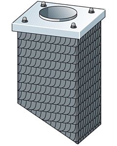 Bertrams Camino-fix tête coulissante 02SKS2-14 hauteur 2000 m, dimensions intérieures 140/140 mm, type ardoise, avec couvercle