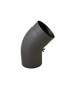 Bertrams Bogen 07BG45-150T 45°, Ø 150 x 2 mm, glattgezogen, mit Tür, gussgrau