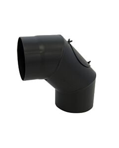 Bertrams ST-Pu segment coude 08SBRV90-250L 90°, 250 mm, soudé, revêtement par poudre, noir, ouverture de nettoyage
