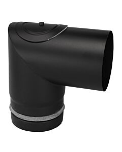 Bertrams Pelletino arc 10SB90RV-100S 90°, avec ouverture de nettoyage, 100 x 1930 mm, noir
