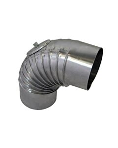 Bertrams Alu Bogen 14BG90-130KV 90°, Ø 130 x 1 mm, gerippt, mit Kontrollverschluss
