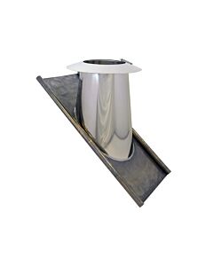 Bertrams Dw roof sealing 22DE45VA130 30°-45°, Ø 130 mm, VA/lead flange, with rain collar