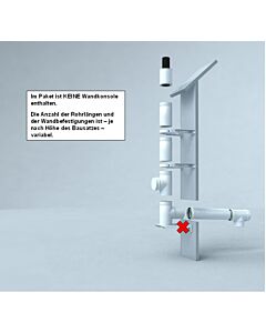 Pack complet Bertrams Polyline LAS pour installation murale extérieure 41KPAW110-5M DN 110/160, hauteur 5 m, blanc