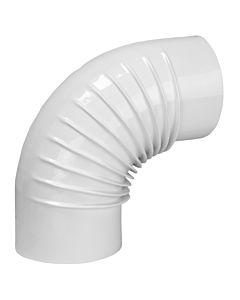 Bertrams ALU-Pu Bogen 04BG90-90 90°, Ø 90 mm, gerippt, ohne Kontrollverschluss