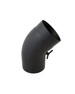 Bertrams Bogen 05BG45-150T 45°, Ø 150 x 2 mm, glattgezogen, mit Tür, schwarz