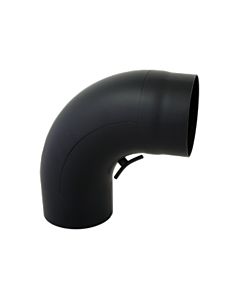 Bertrams Bogen 05BG90-150T 90°, Ø 150 x 2 mm, glattgezogen, mit Tür, schwarz