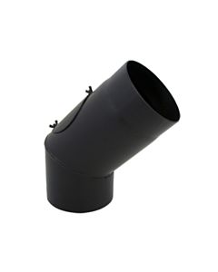 Arc à segments Bertrams ST-Pu 08SBRV45-130L 45°, 130 mm, soudé, revêtement par poudre, noir, ouverture de nettoyage